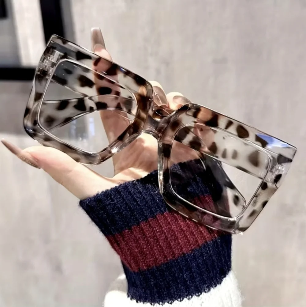 NEW Brown And Clear Oversized Fashion Glasses